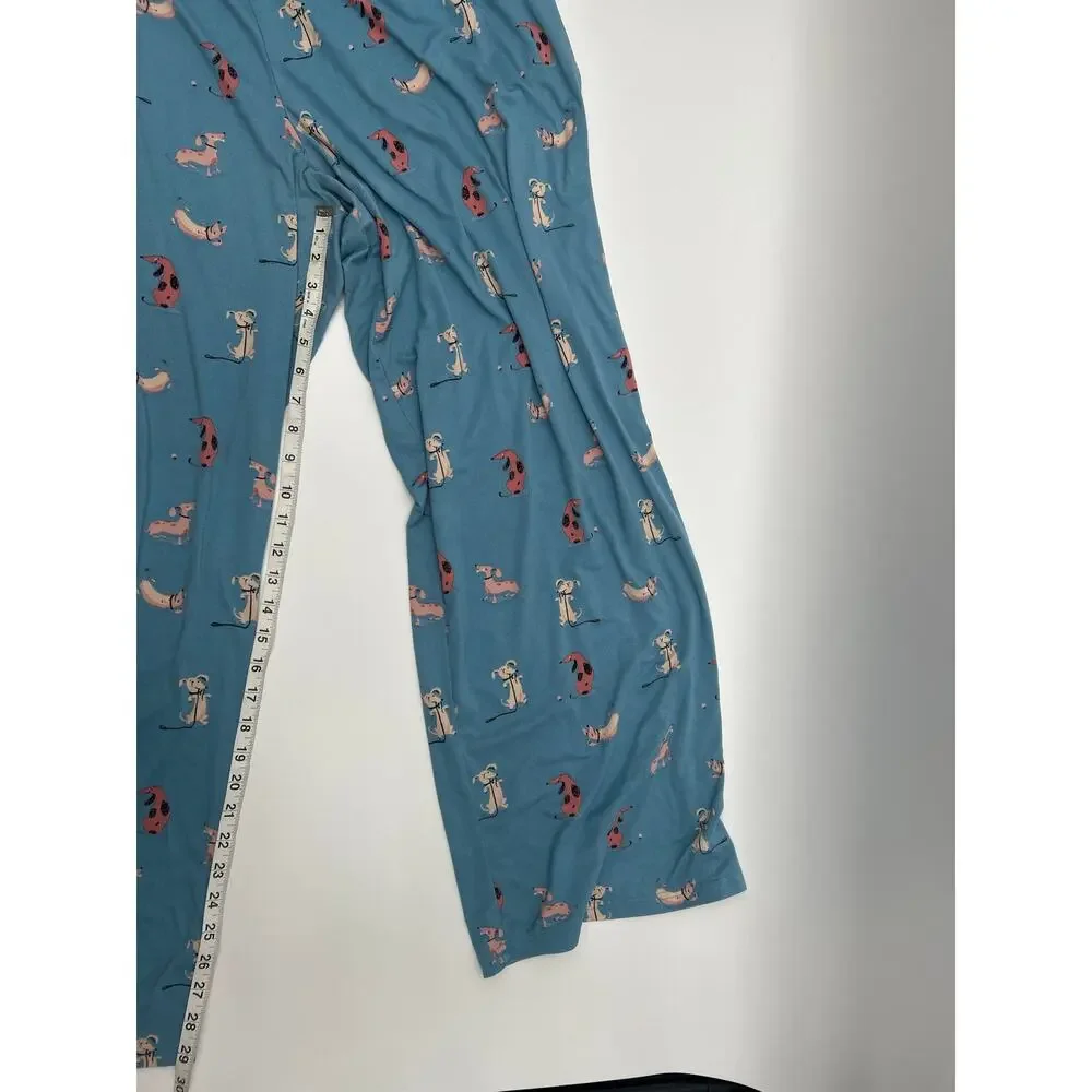 Nite Nite by Munkie Munkie 2X Blue Dog Print Pajama Set Soft Stretch PJ Set